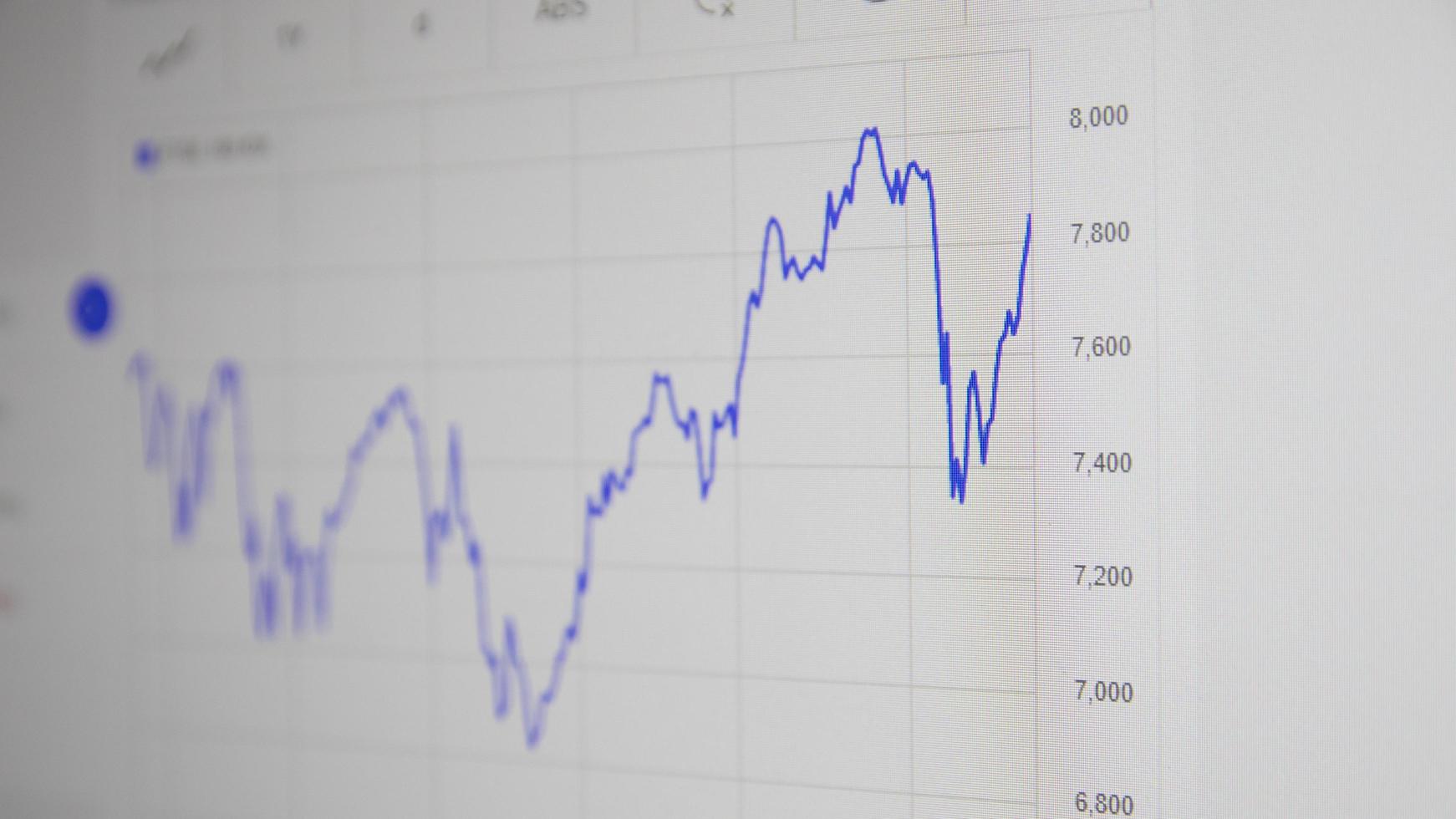 Stock market data on monitor. Business financial graph on monitor screen. Stock market data on monitor. Business financial graph on monitor. photo