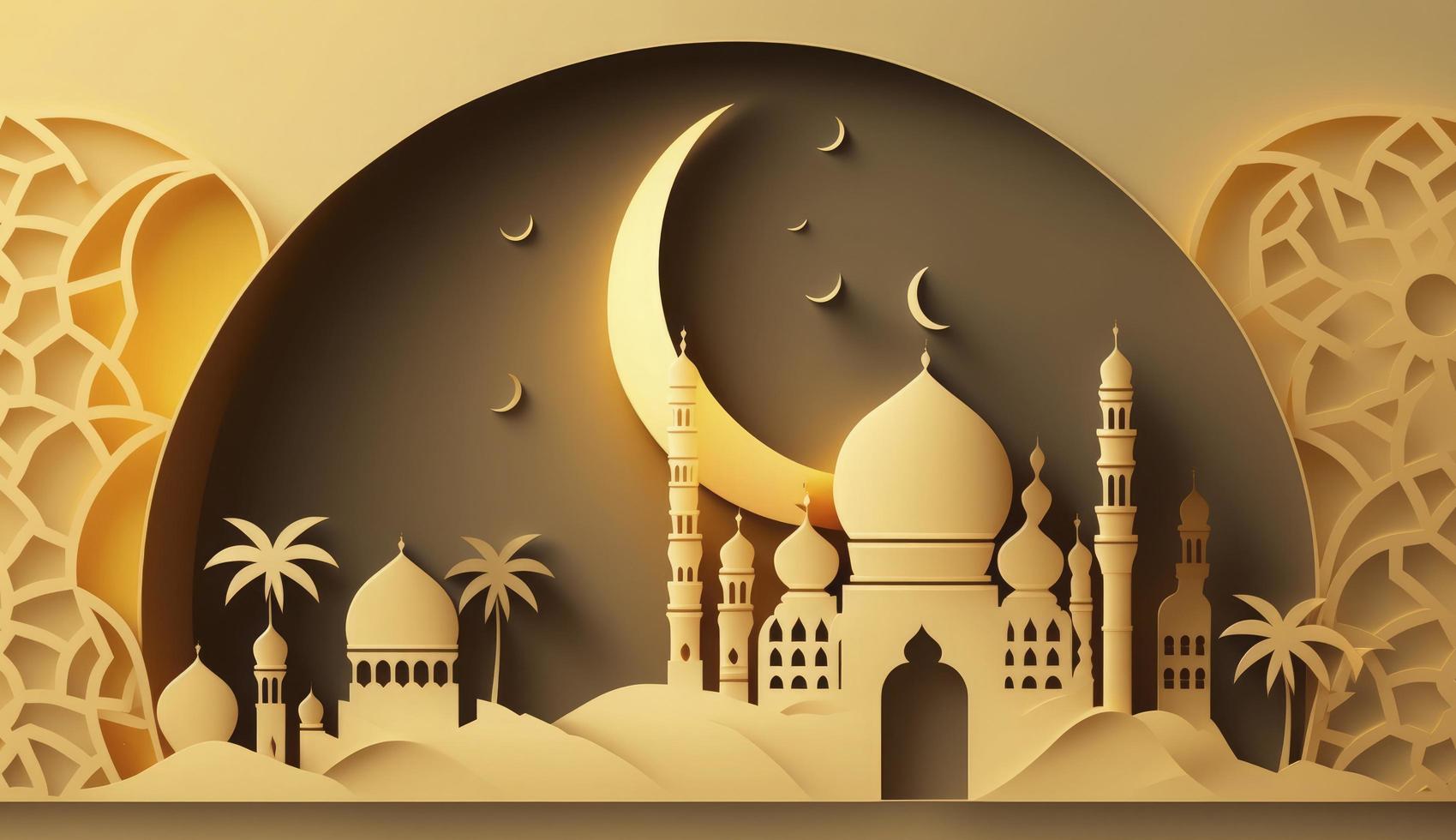 illustration of amazing architecture design of muslim mosque ramadan kareem, islamic architecture background ramadan kareem, Islamic Mosque, Ramdan, ramzan, eid, culture, arab, Generate Ai photo