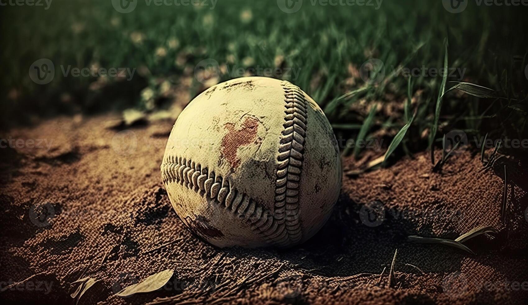 . . American national game baseball ball. In vintage retro style. Can be used for decoration or marketing. Graphic Art Illustration. photo