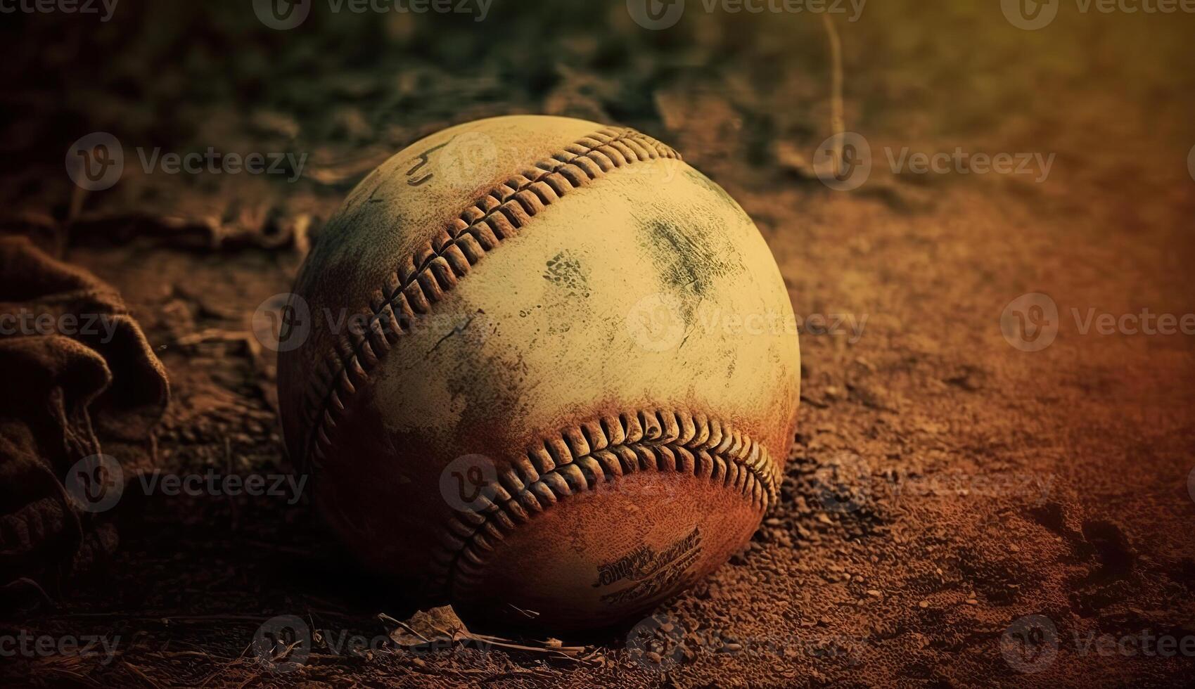 . . American national game baseball ball. In vintage retro style. Can be used for decoration or marketing. Graphic Art Illustration. photo