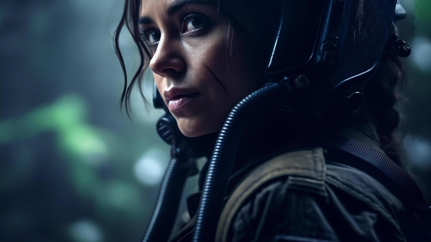 portrait of a army women created using photo
