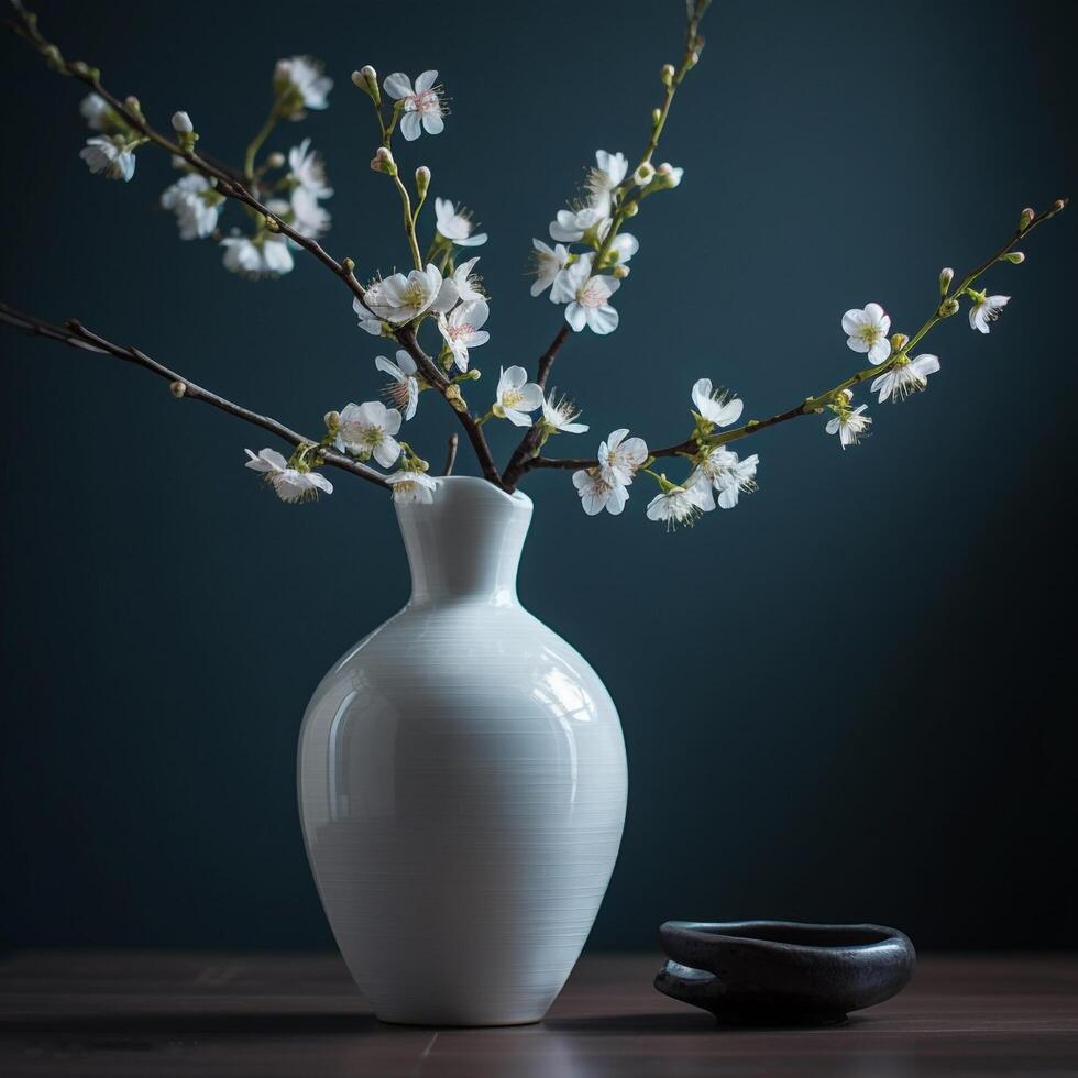 gypsophila flower in vase created using photo