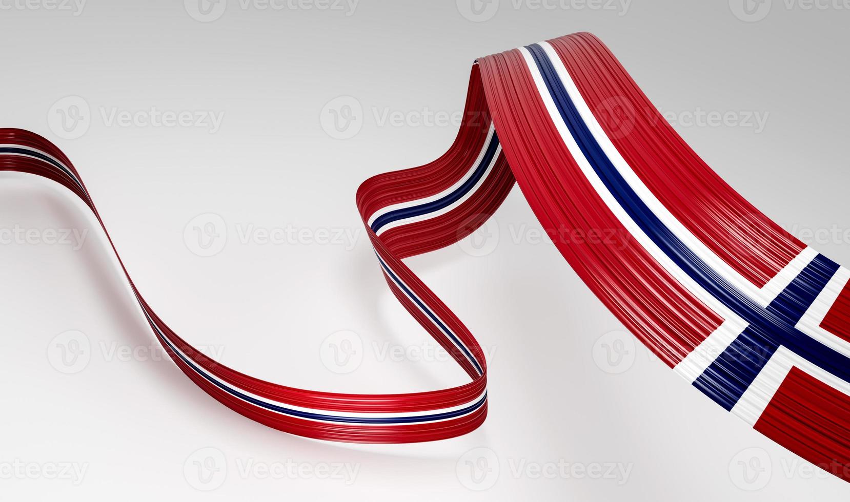 3d Flag Of Norway Country, 3d Waving Ribbon Flag Isolated On White Background, 3d illustration photo