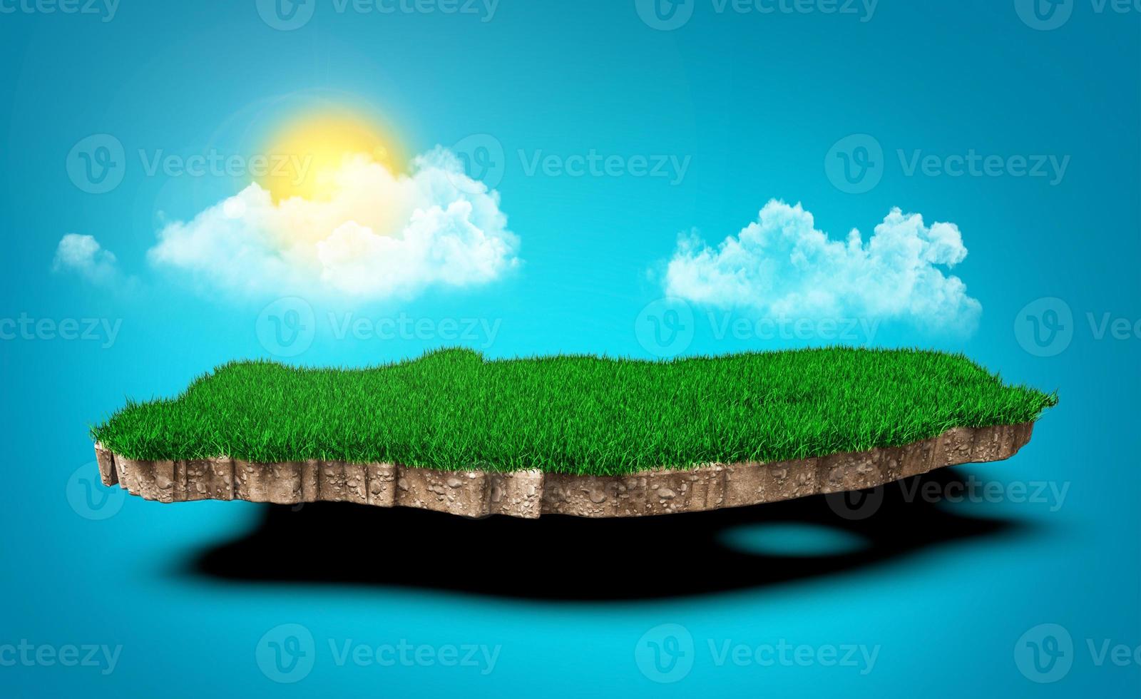 South Africa Map Soil Land Geology Cross Section Green Grass And Rock Ground Texture 3d illustration photo