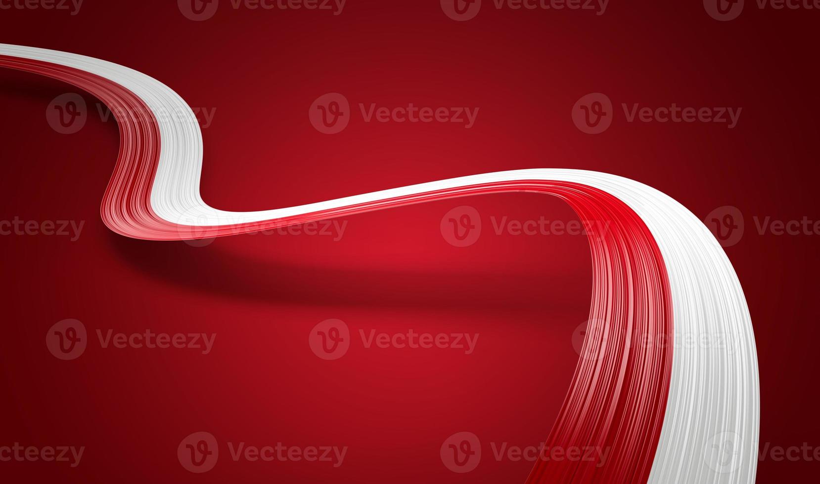 3d Flag Of Poland Country 3d Waving Poland Ribbon Flag Isolated On Red Background, 3d illustration photo