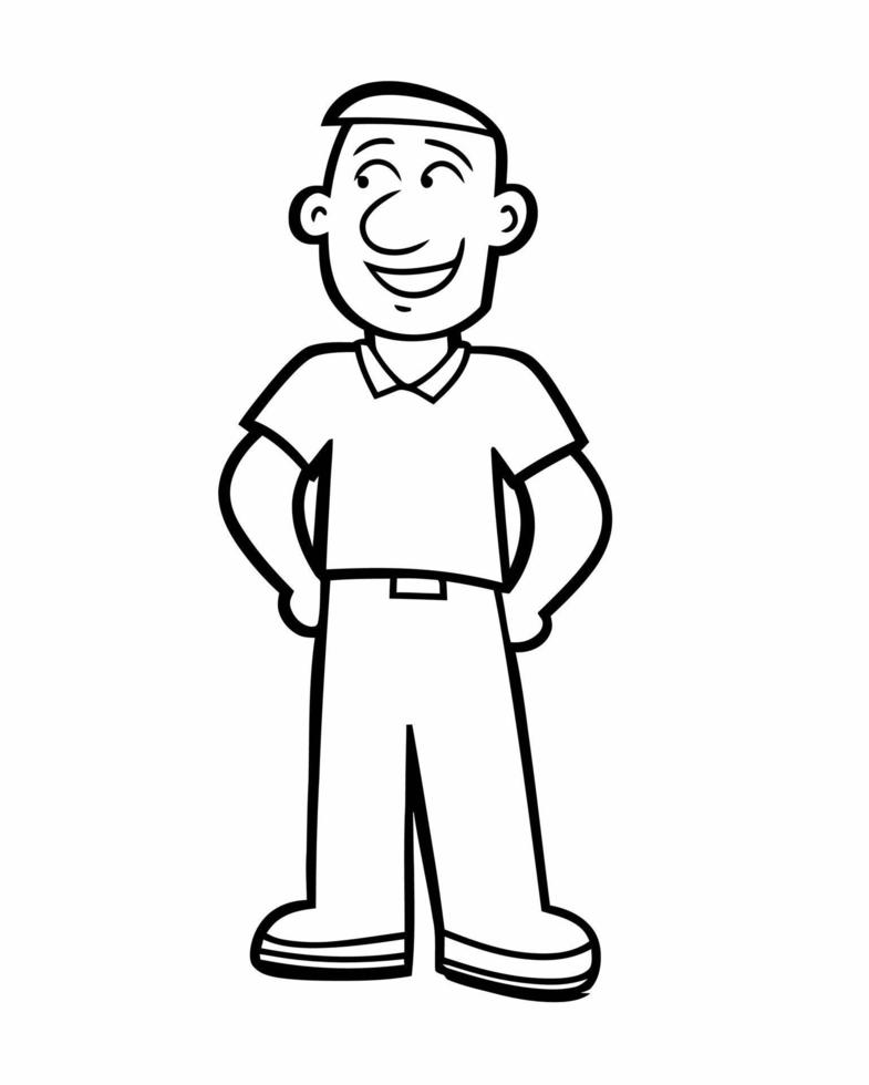 Mischievous Man Simple Drawing vector