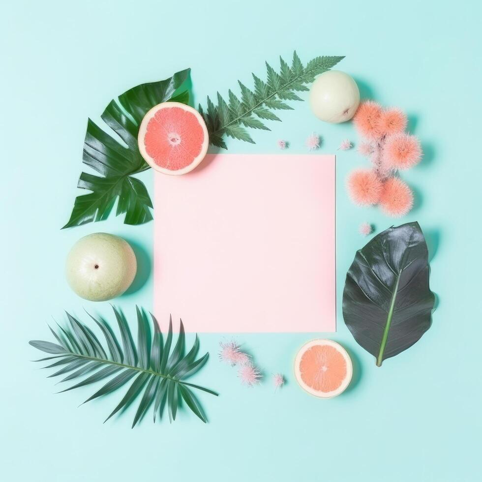 Minimalist summer background for social media post. Illustration photo