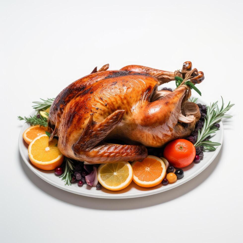 Fried turkey isolated. Illustration photo