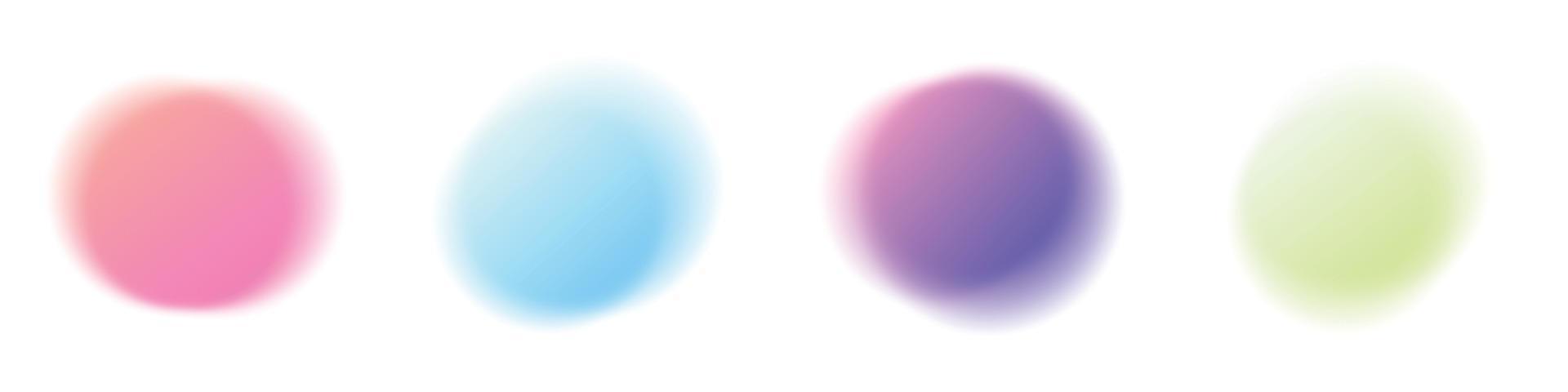 Abstract gradient circle frames set. Colored light glow round buttons. Vector illustration isolated
