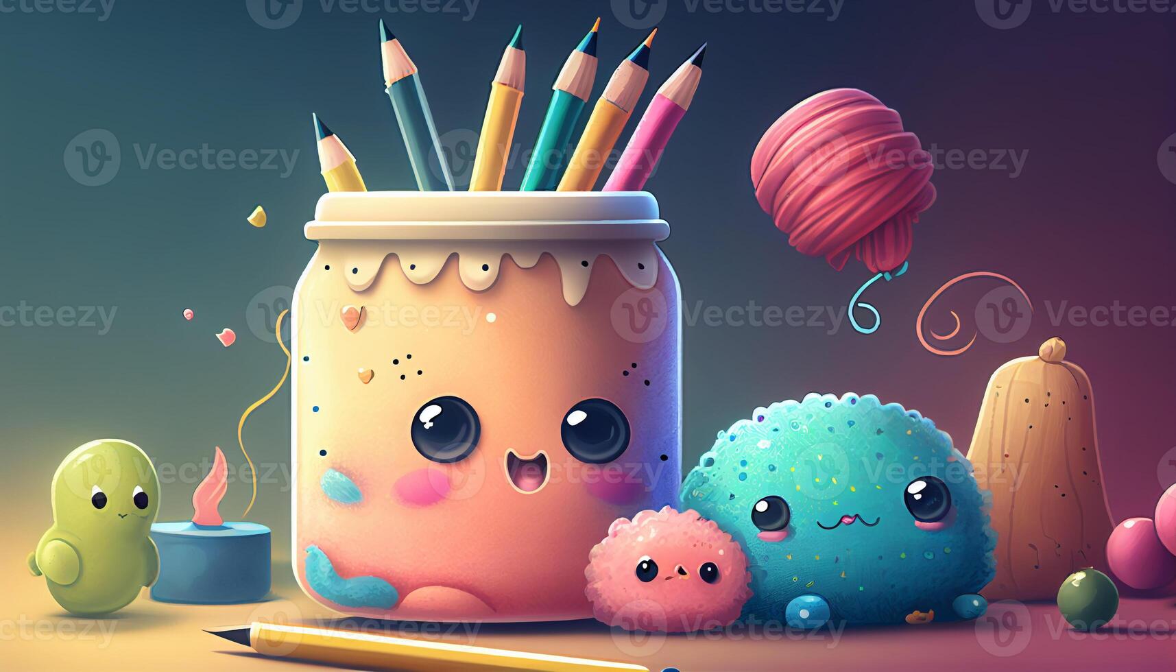 Colorful doodles background created with ai tools photo