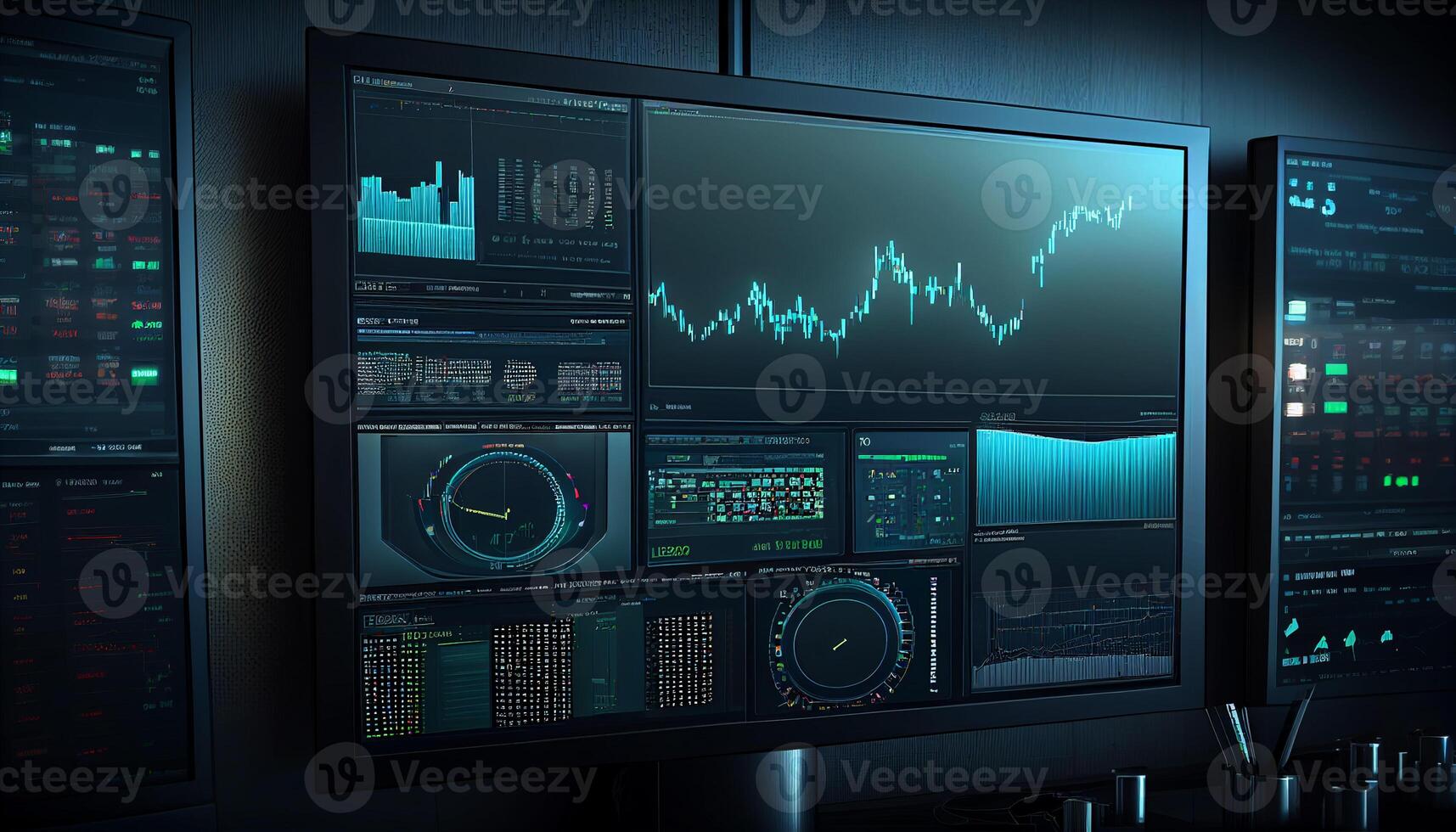 Stock market chat monitor created with ai tools photo