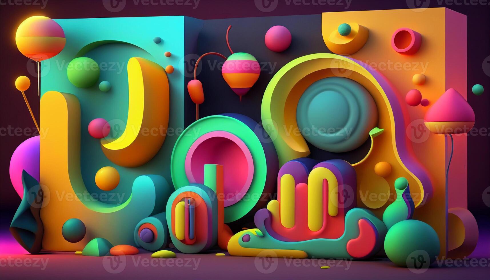 Colorful doodles background created with ai tools photo