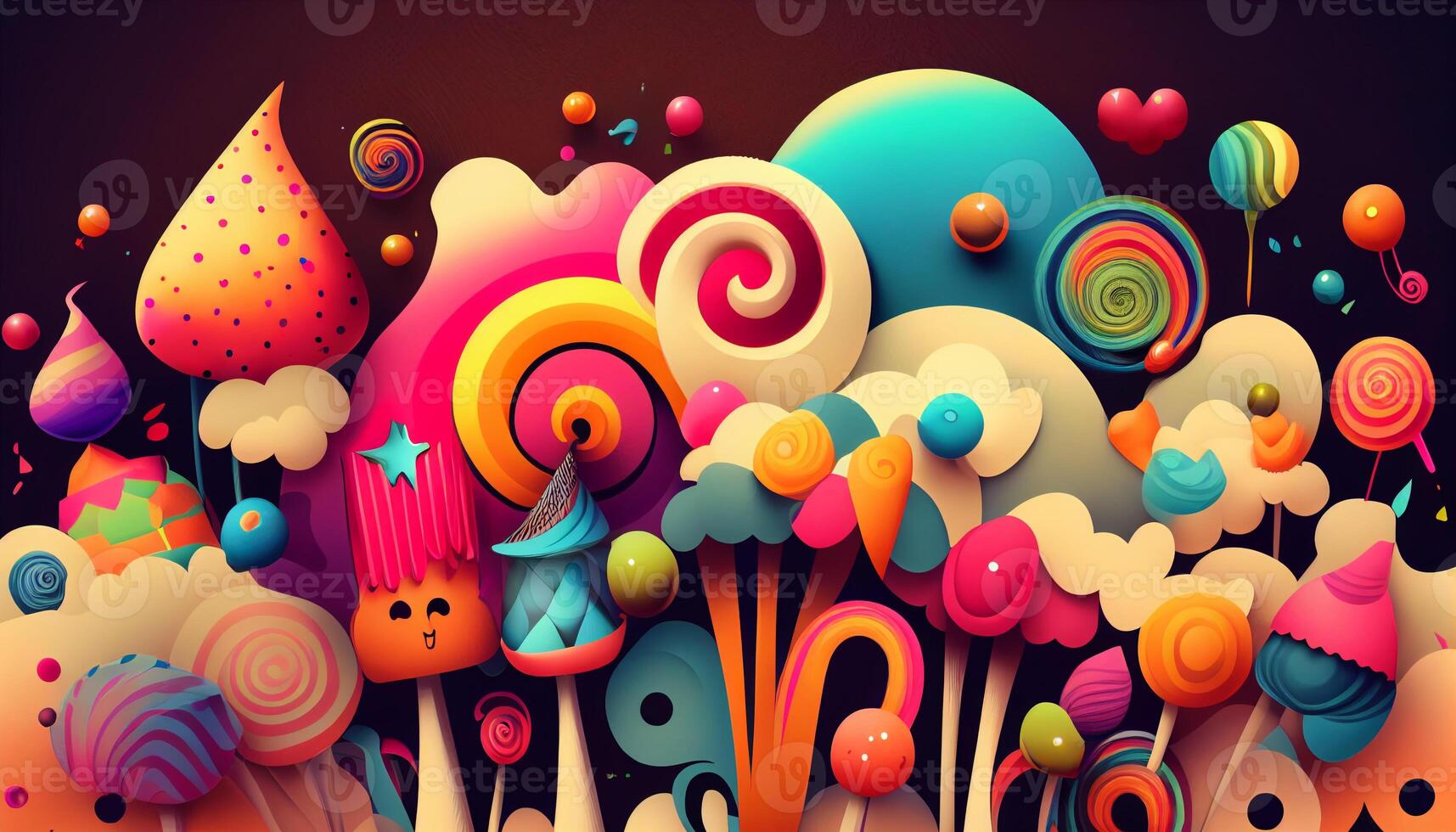 Colorful doodles background created with ai tools photo