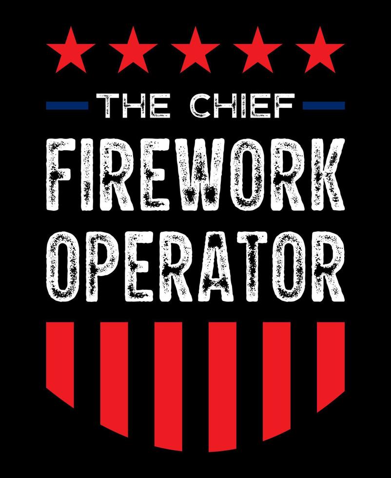 The chief firework operator typography lettering design vector