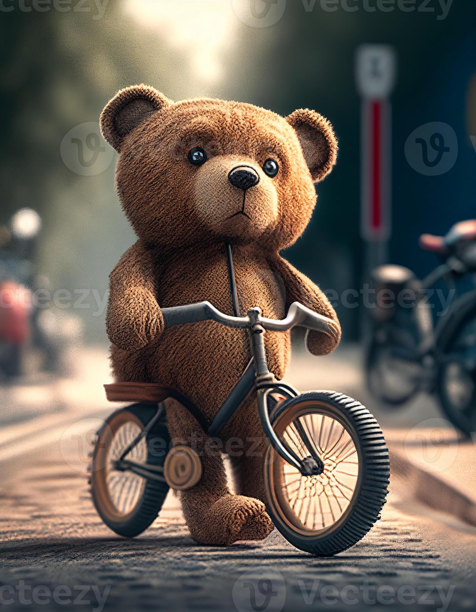 Osito De Peluche Oso Montando Un Bicicleta Creado Con Ai Herramientas osito-de-peluche-oso-montando-un-bicicleta-creado-con-ai-herramientas