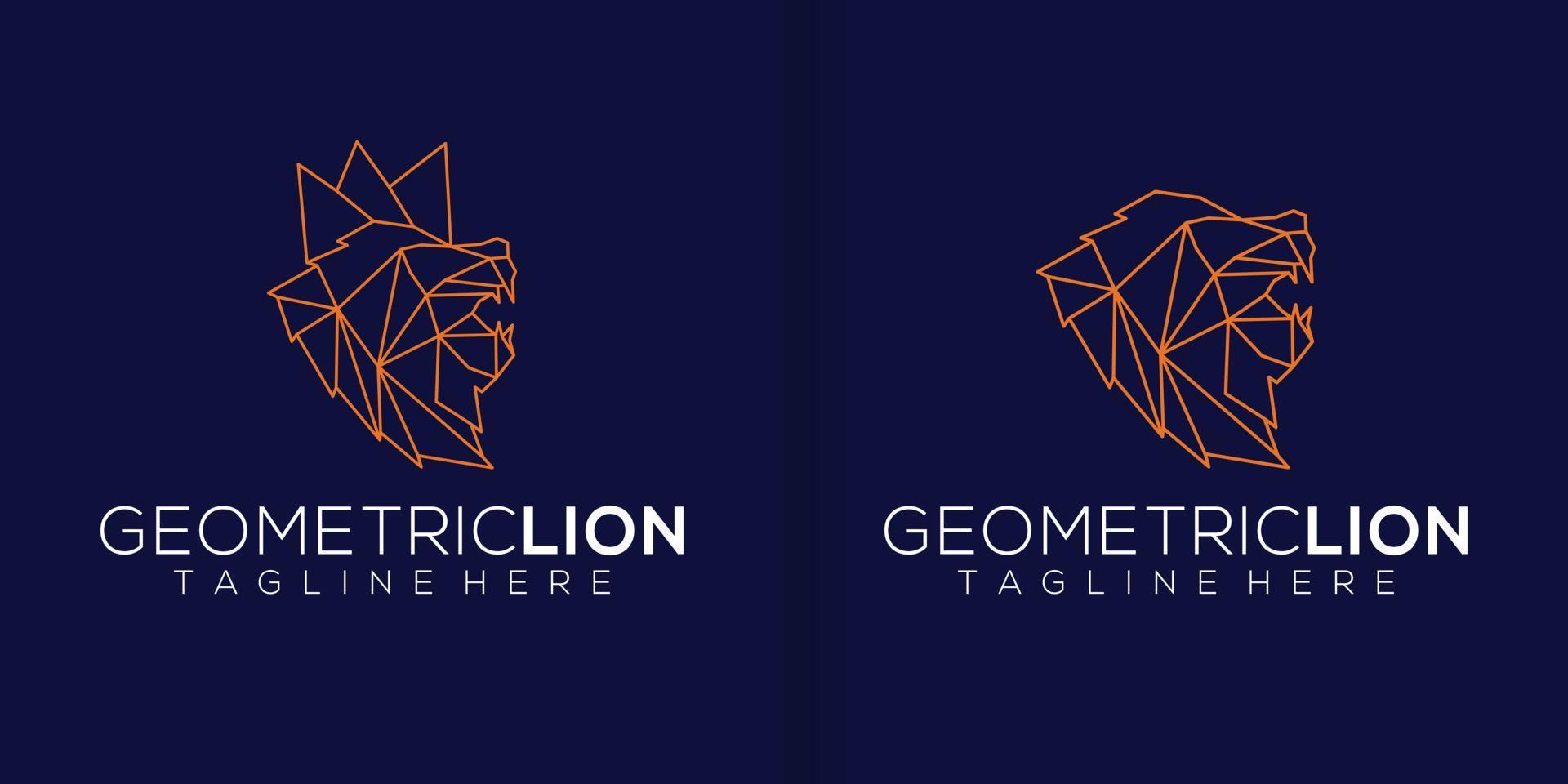 lion geometric logo template,low poly, polygonal design vector