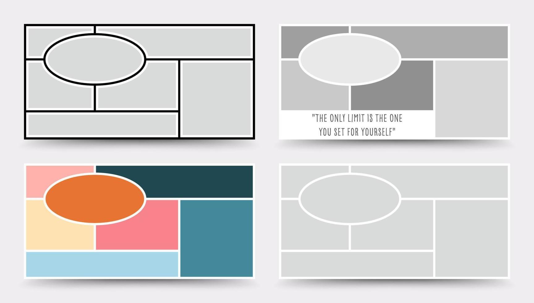 Moodboard template. Photo collage layout. Minimalist Moodboard. vector