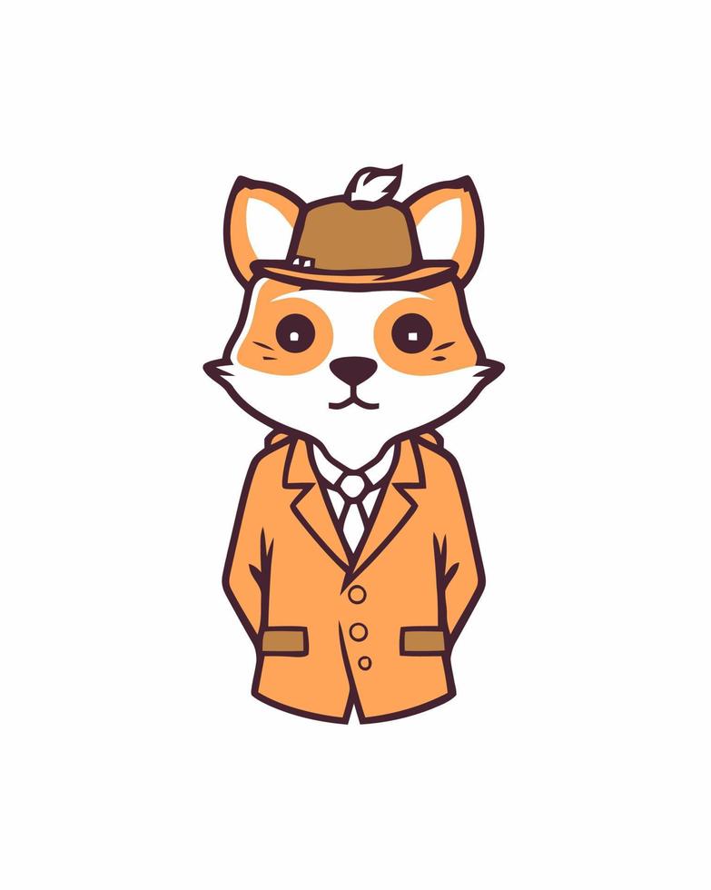 Classy Dressed Up Fox vector