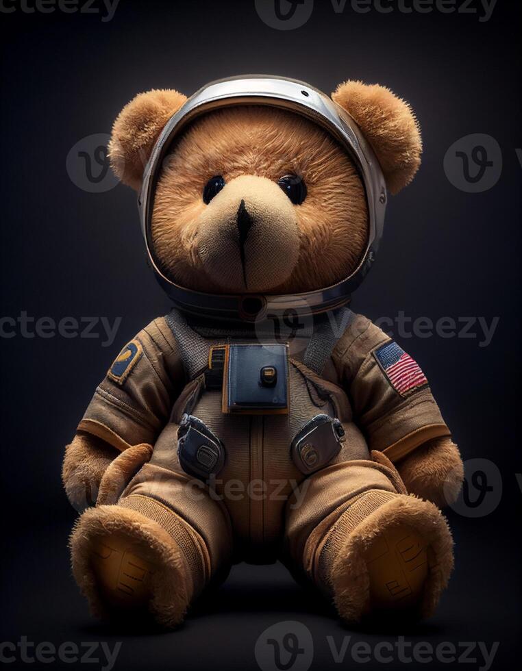 astronauta osito de peluche oso realista ilustración creado con ai herramientas foto