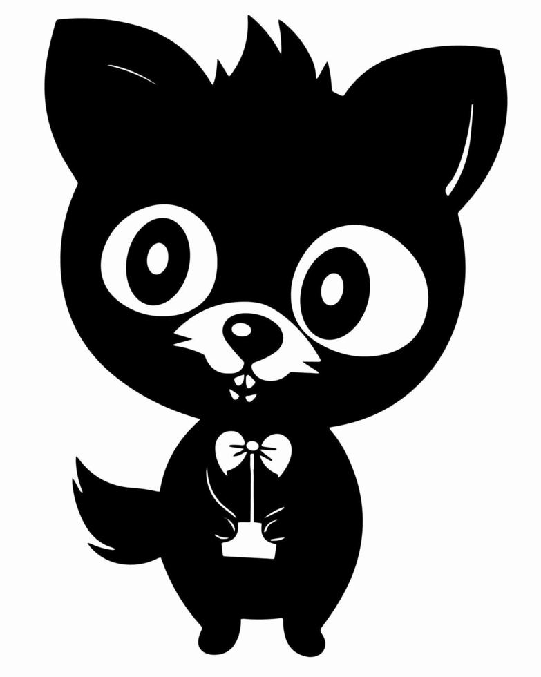 Baby Black Fox vector