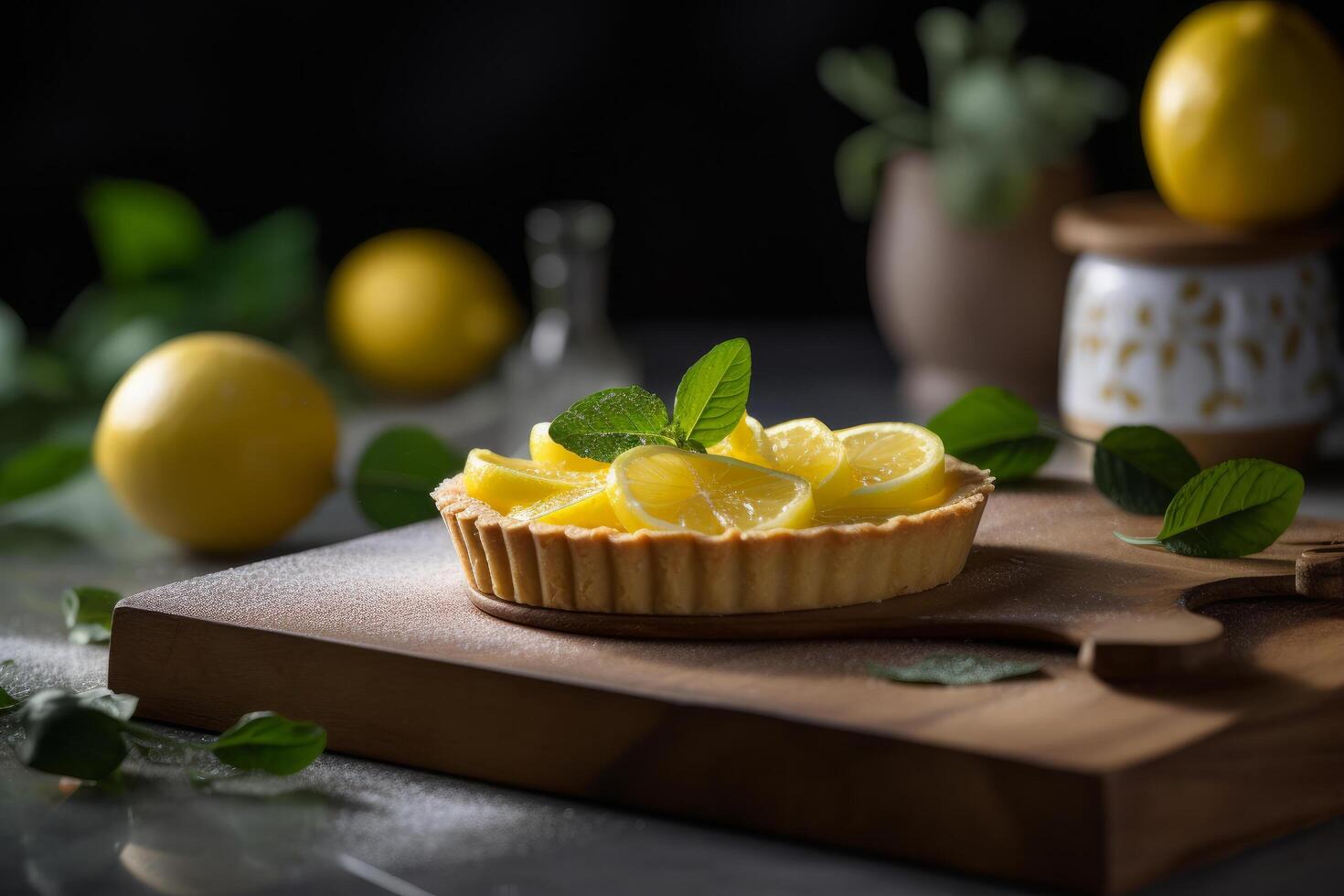 Lemon tart. Illustration photo