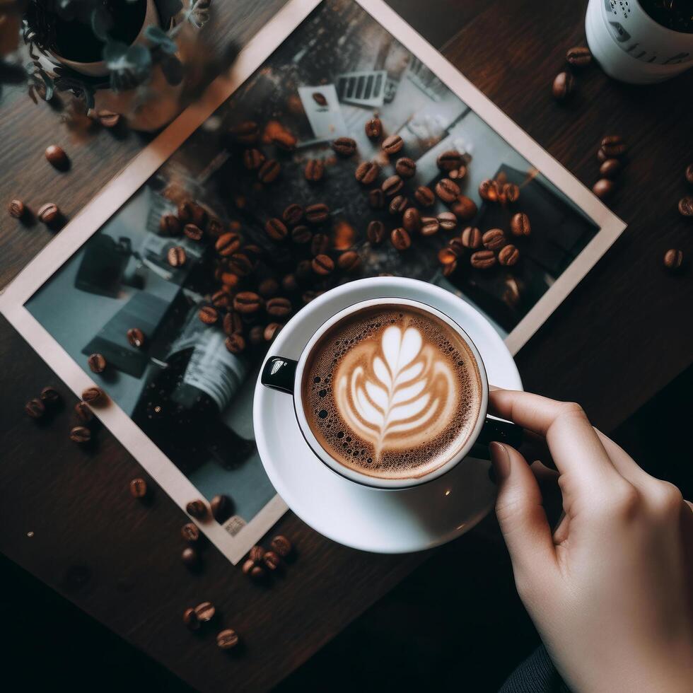 Coffee background for social media post. Illustration photo