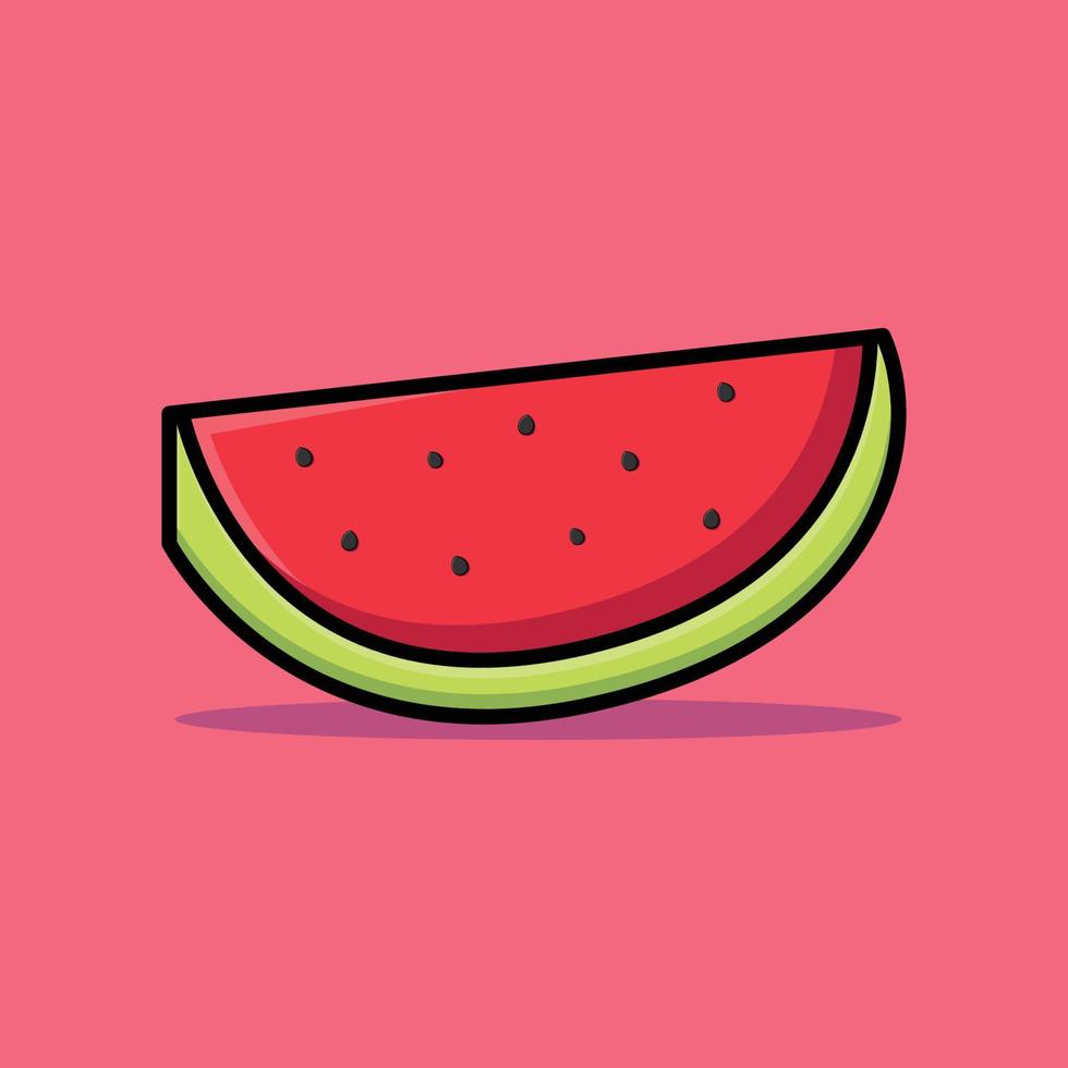 Fresh Watermelon juice, Splashing. Watermelon juice isolated on Pink background. Isolated Icon Food Watermelon of juice. For your design. Flat cartoon style vector