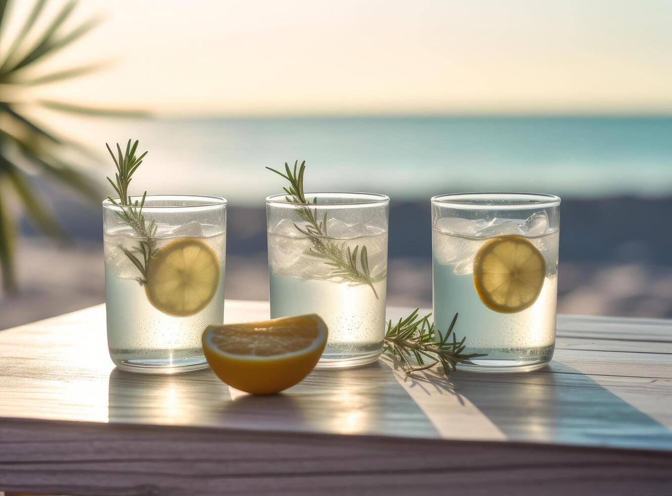 Lemonade with lemon. Illustration photo