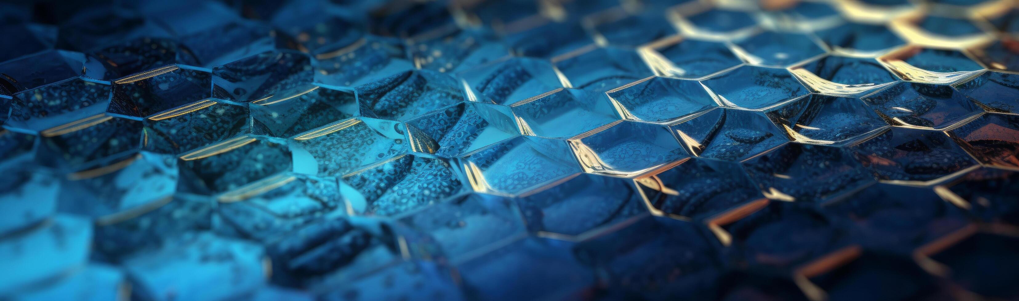 Blue background made up of hexagonal shaped cells. Illustration photo