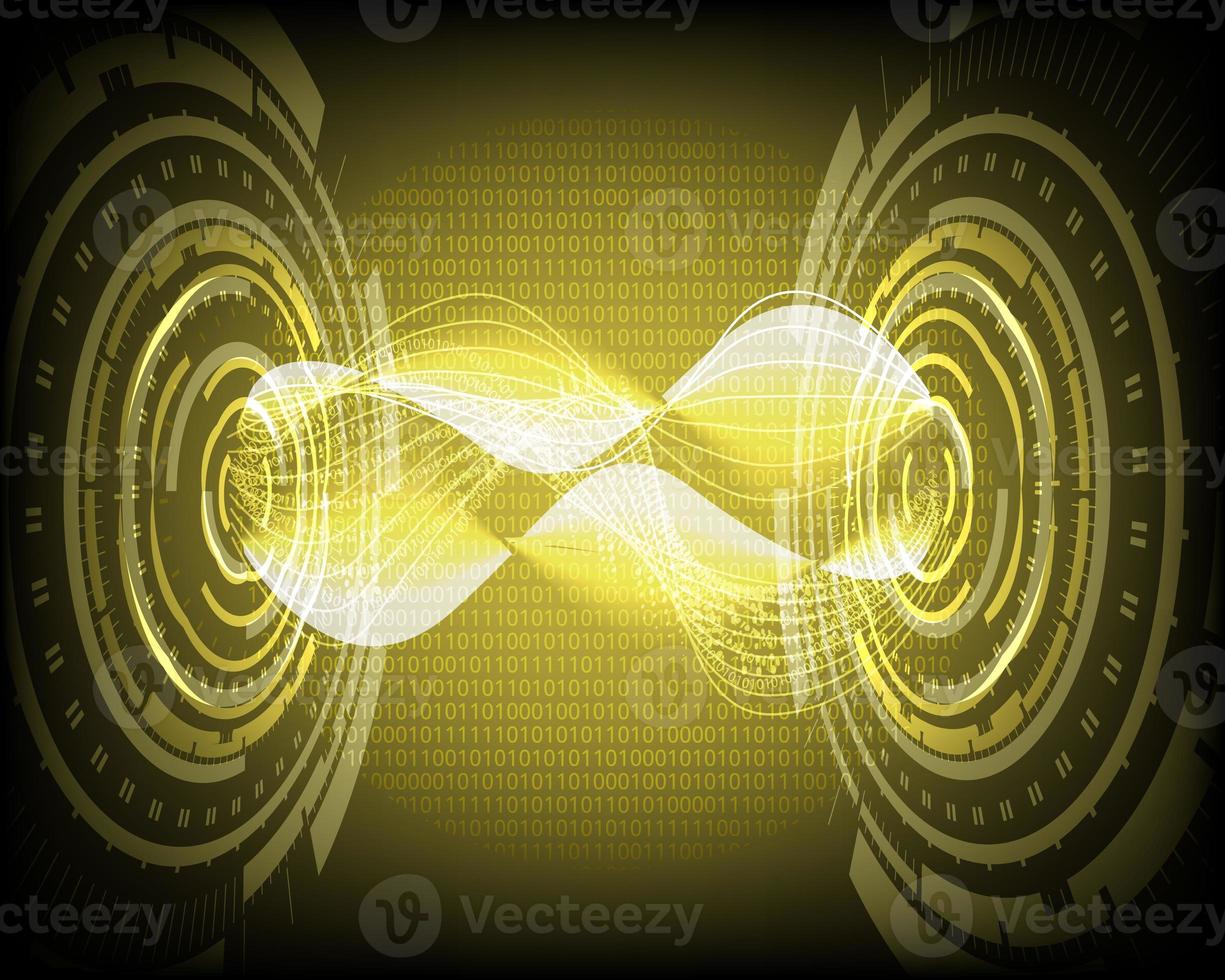 gold network light of circle code abstract technology background photo