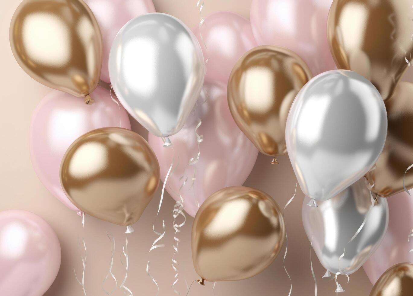 Happy Birthday Background with Balloons. Illustration photo