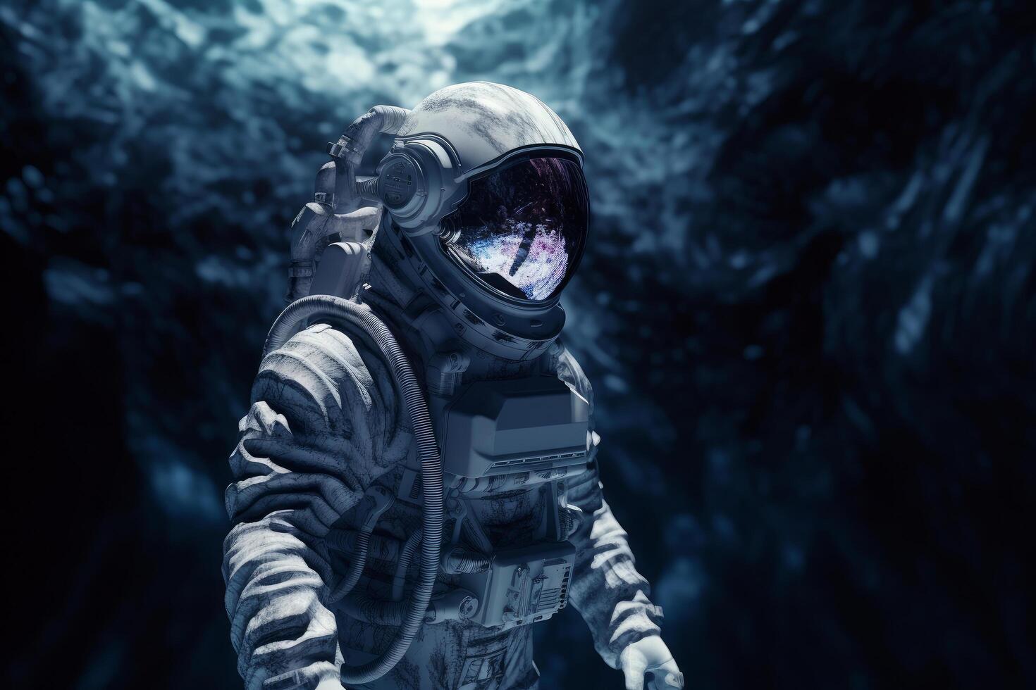 Astronaut in space background. Illustration photo