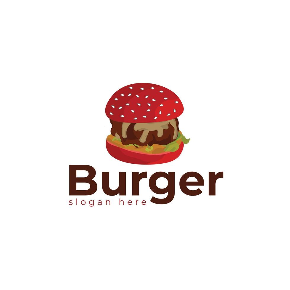 plantilla de vector de diseño de logotipo de hamburguesa