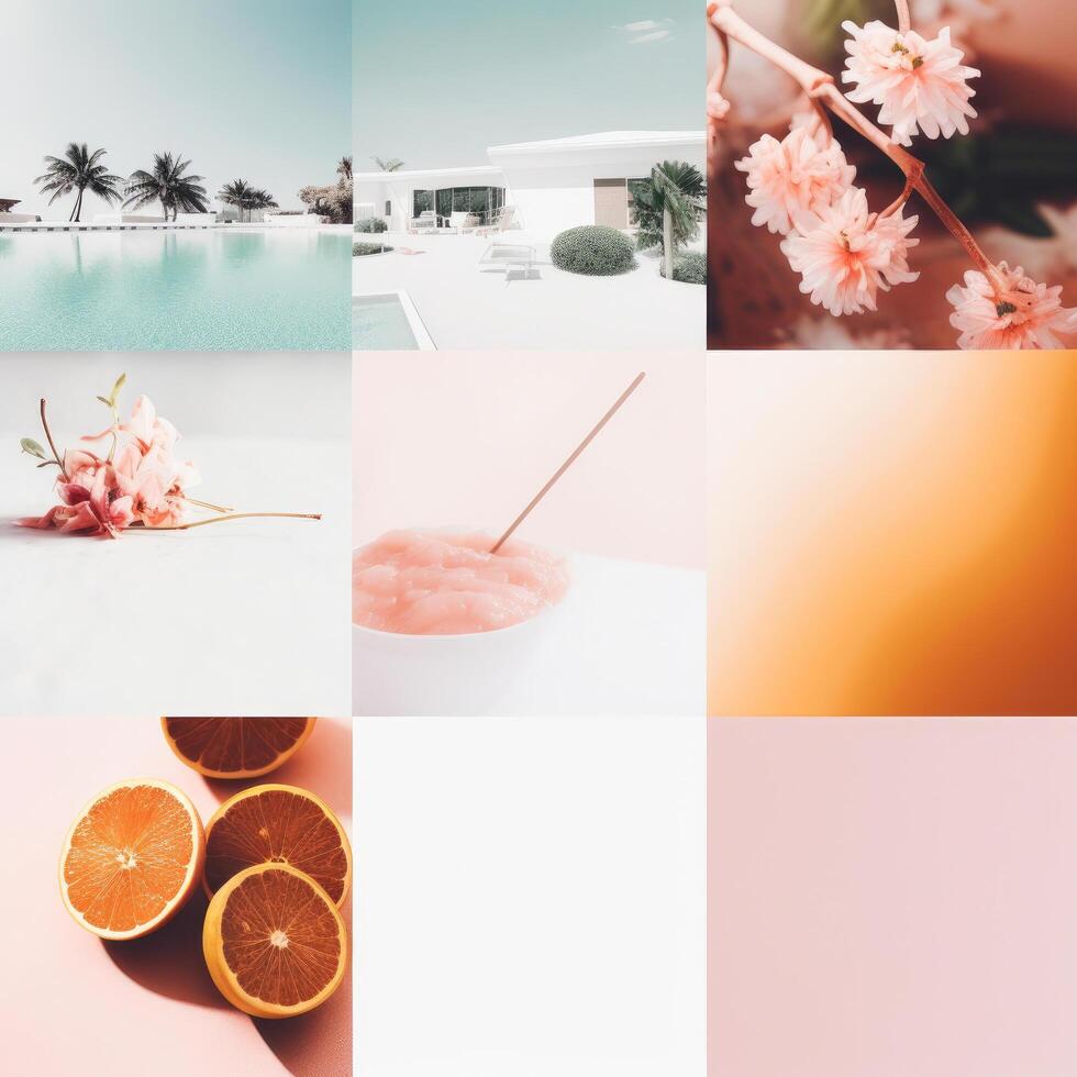 Minimalist summer background for social media post. Illustration photo