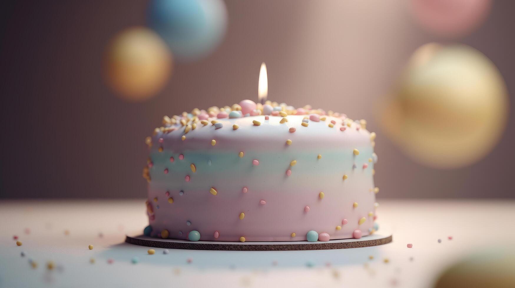 Birthday Background with cake. Illustration photo