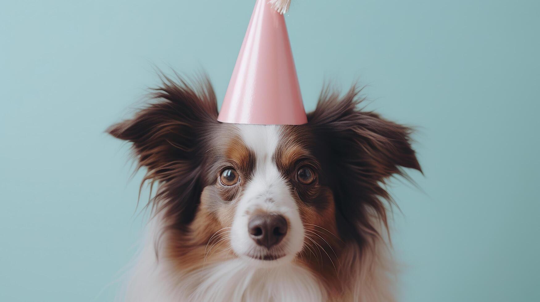 Cute funny birthday dog. Illustration photo