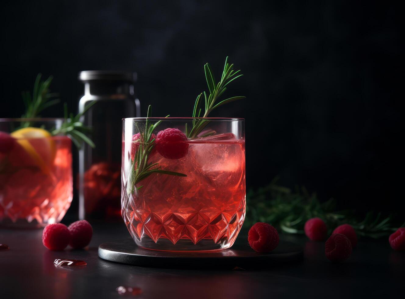 Raspberry cocktail. Illustration photo