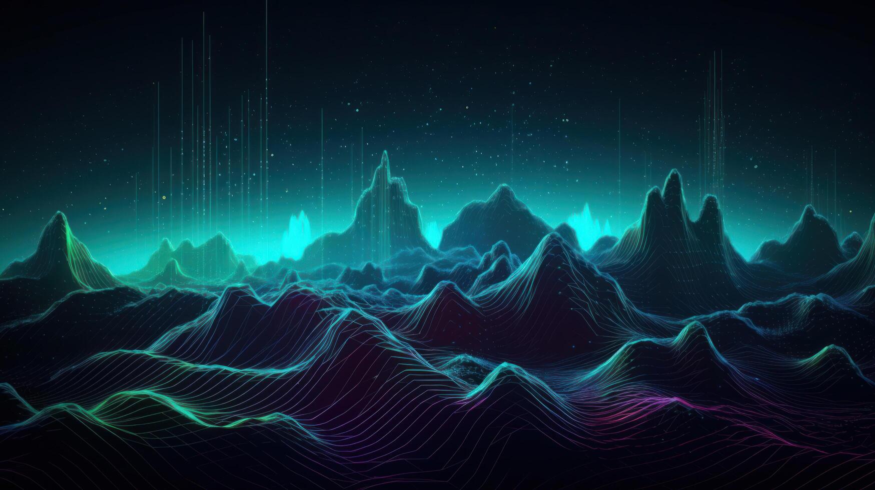 High tech futuristic computer graphics background, Illustration photo