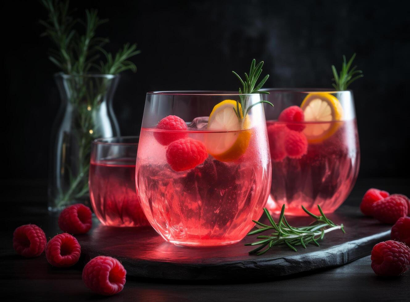 Raspberry cocktail. Illustration photo