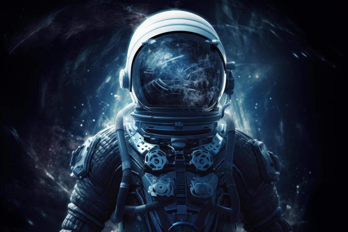 Astronaut in space background. Illustration photo