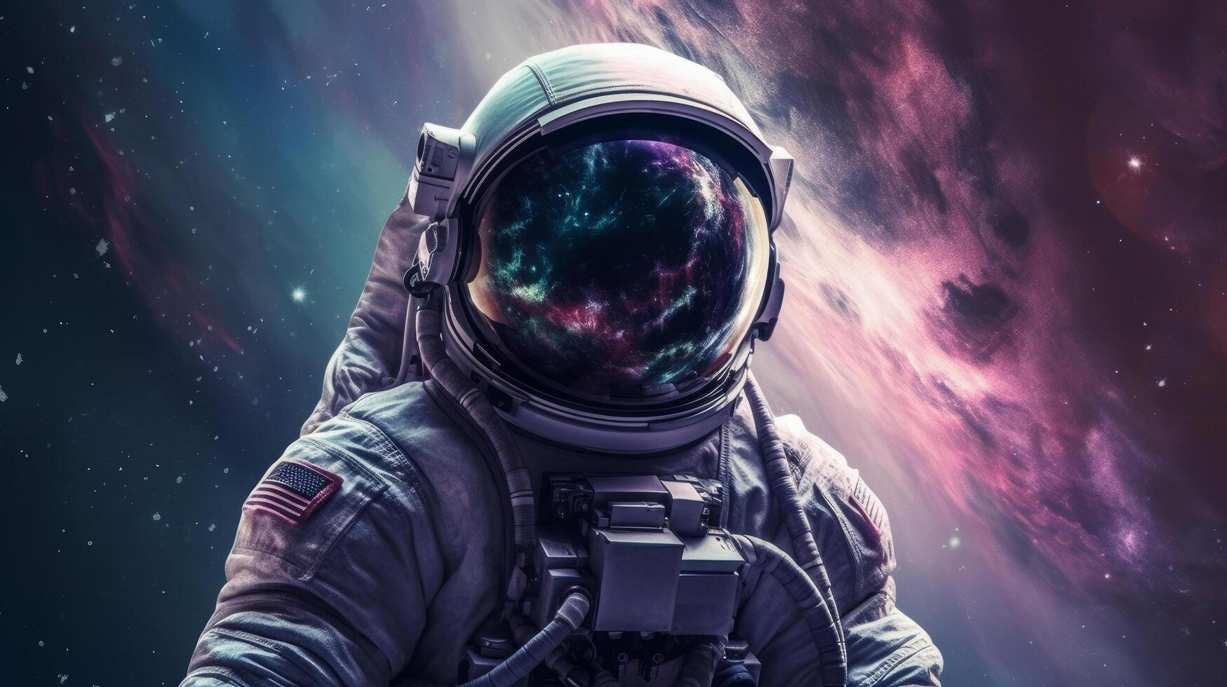 Astronaut in space background. Illustration photo