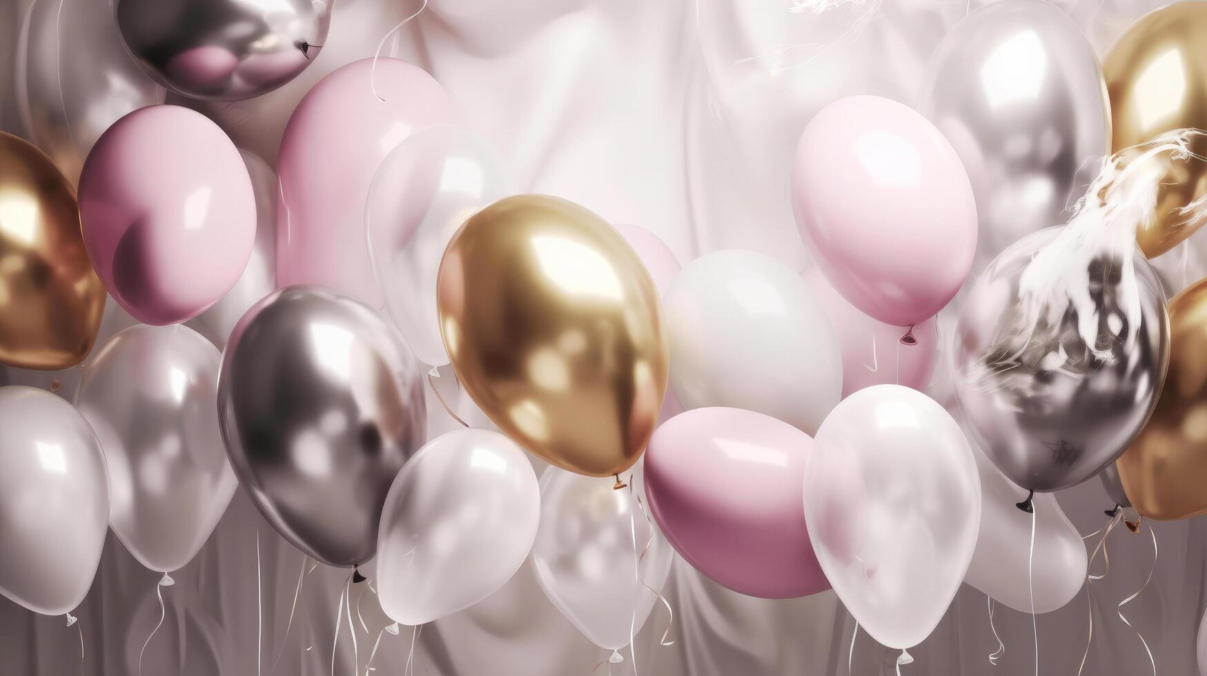 Happy Birthday Background with Balloons. Illustration photo