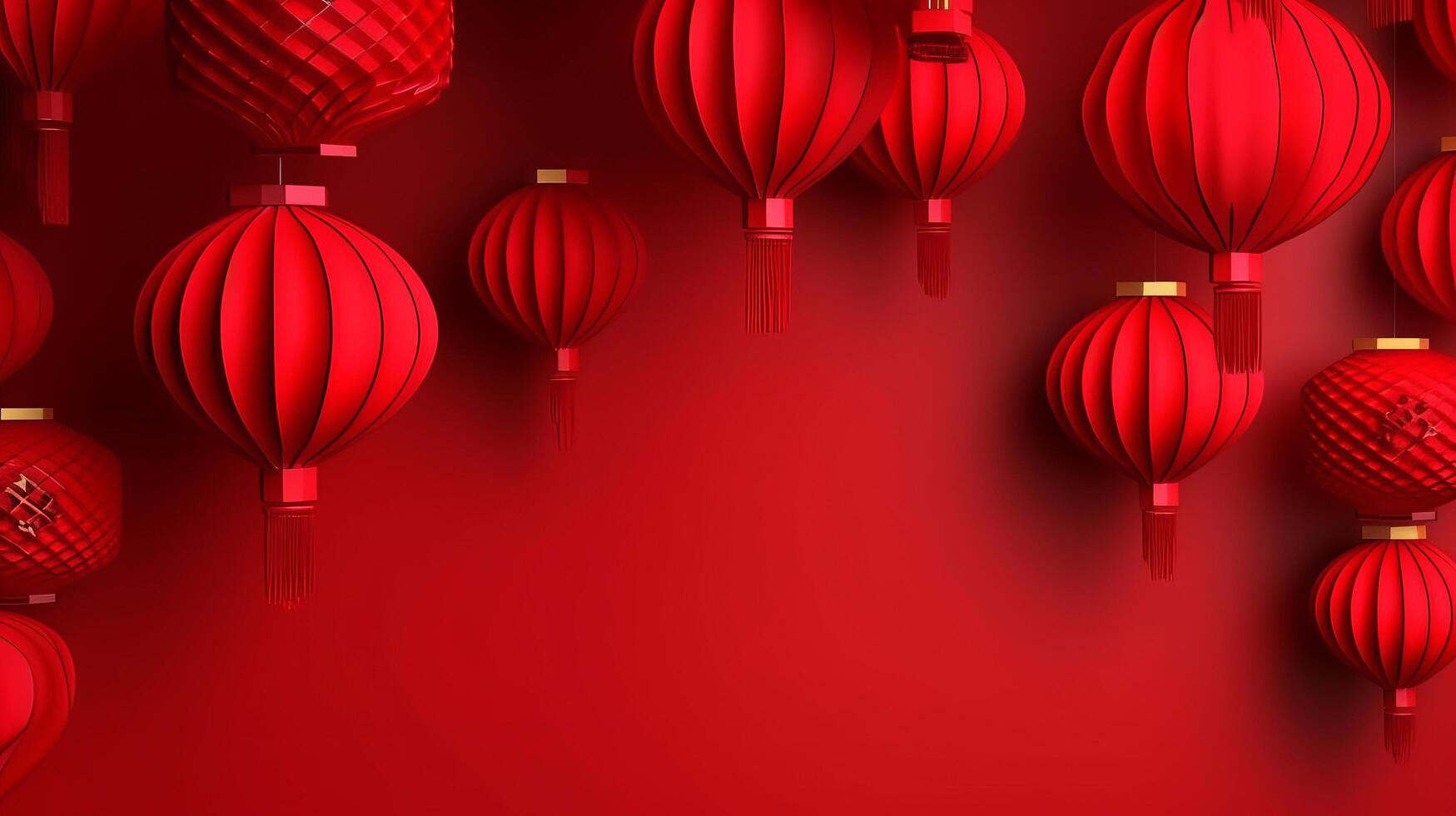 Red Chinese Background with Lanterns. Illustration photo