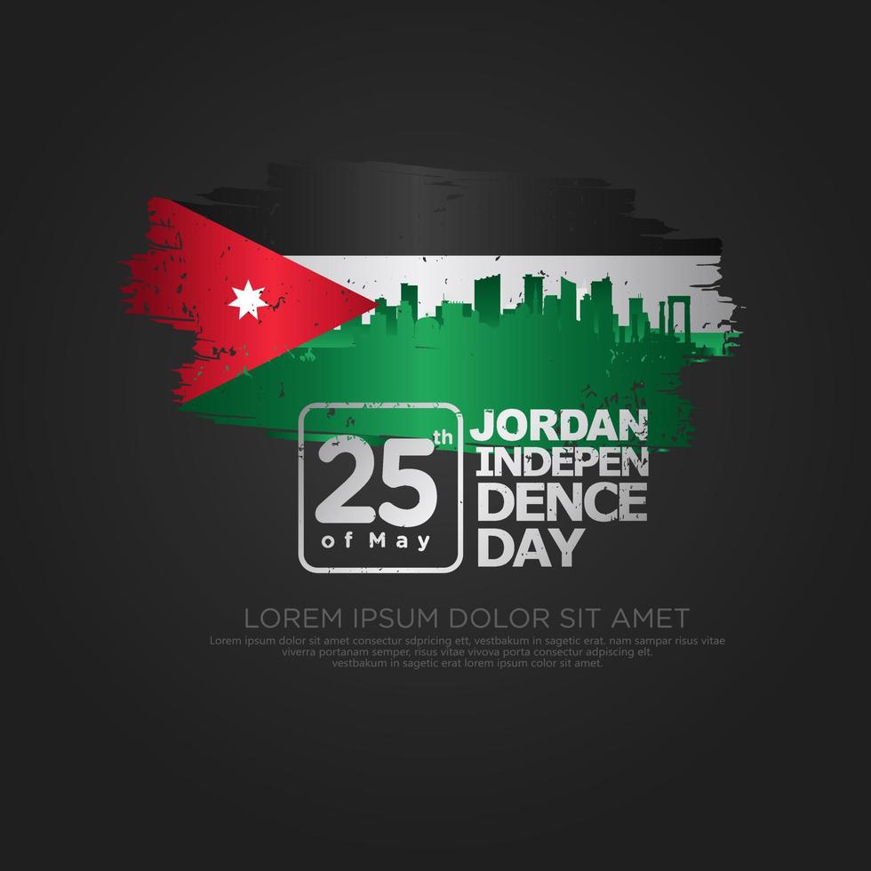 Jordan independence day greeting card template vector