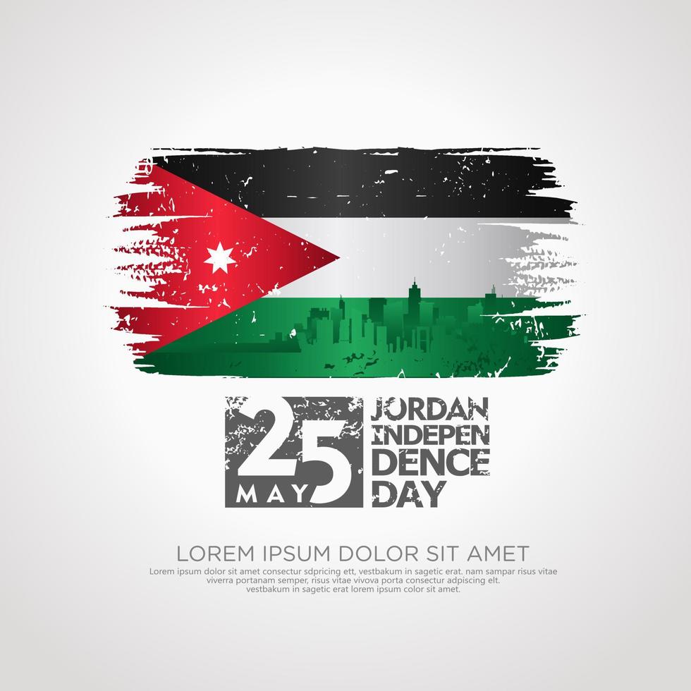 Jordan independence day greeting card template vector