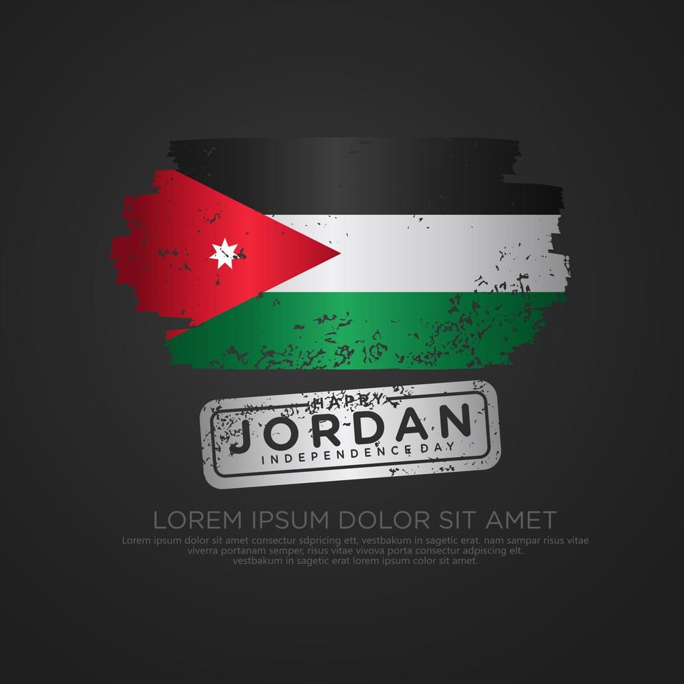 Jordan independence day greeting card template vector