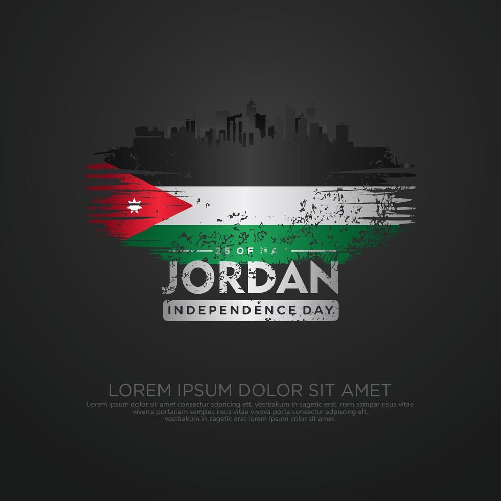 Jordan independence day greeting card template vector