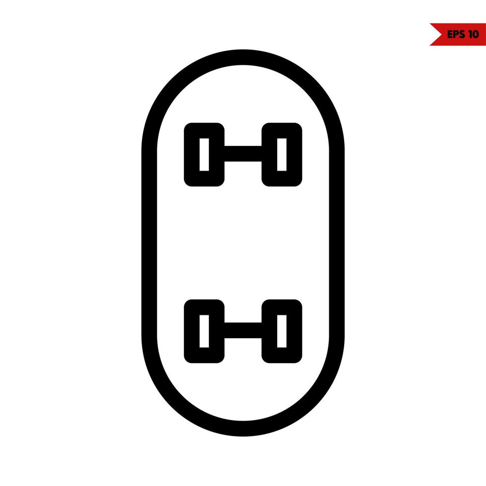 skateboard line icon vector