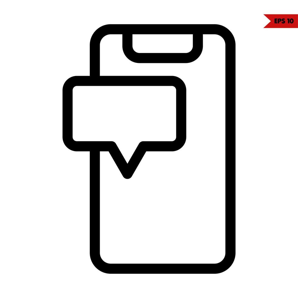 mobile phone with speech bubble line icon vector