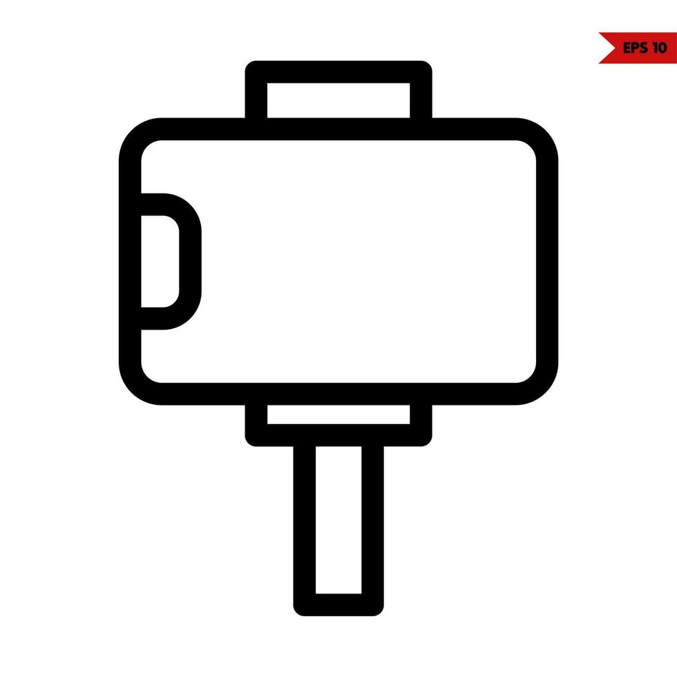 mobile phone in tripod line icon vector